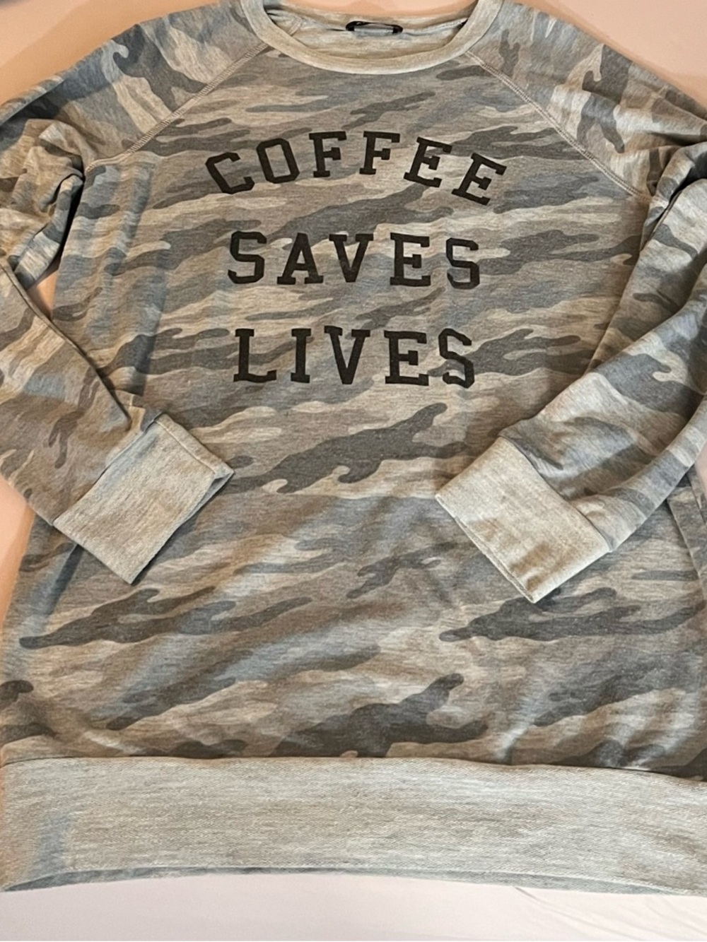 Coffee Saves Lives Camo Sweater
